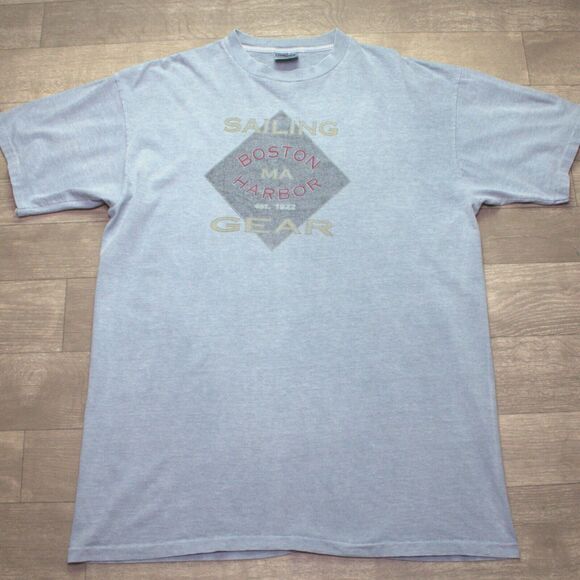 Vintage Boston Harbor Sailing Gear T-Shirt Single Stitch XL - Picture 2 of 5